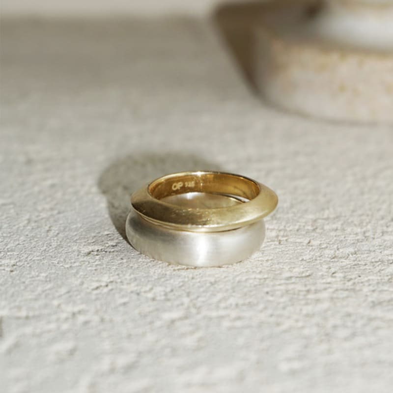 OURPIERRE PLATE RING MATT VERMEIL