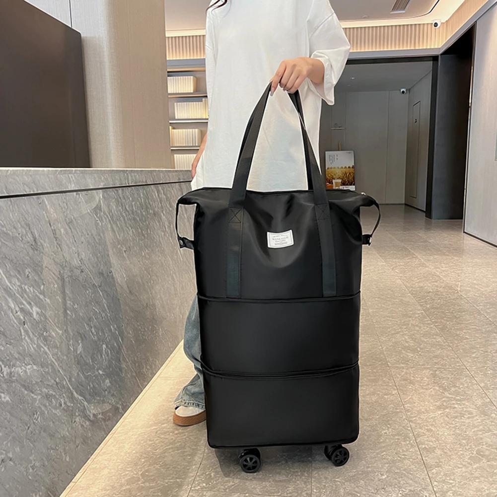Travel Bag with Wheels Expansion Bag Women Shoulder Bag Quality Casual Handbag Large Duffle Bag Female Fashion New Luggage Bag