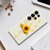 For Samsung Galaxy S25 Ultra Case Golden Butterfly Sunflower Pattern Printing Straight Edge TPU Phone Back Cover
