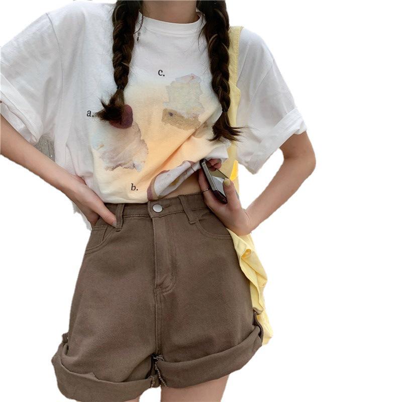 Retro-Jeansshorts mit hoher Taille und weitem Bein für Damen – Kollektion Sommer 2024