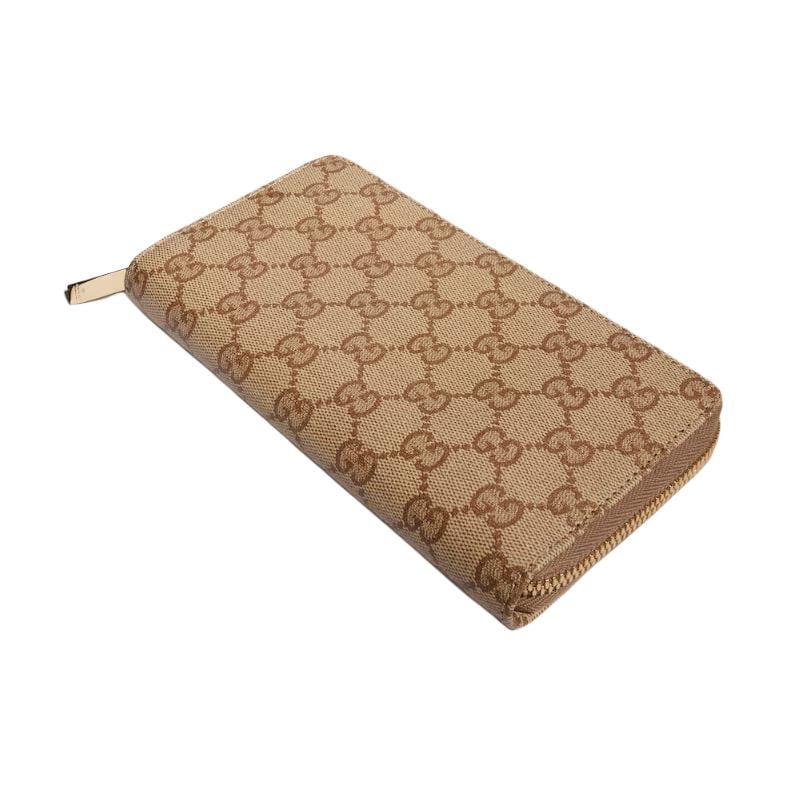 GUCCI GG Coated Canvas Wallet Men's Sand & Dark Brown 876434-FAF9W-9644