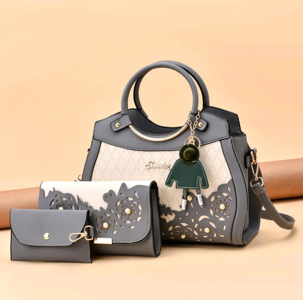 Fashion Flower Pattern Handbag With Inner Zipper Pocket And Crossbody Strap For Women