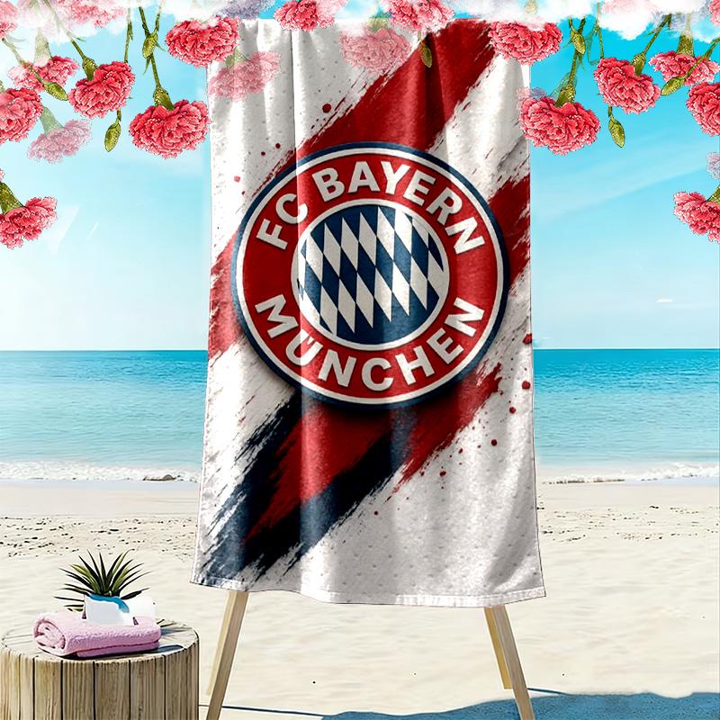 Asciugamano da Spiaggia con Stampa FC Bayern Monaco, Asciugamano Grande Morbido Asciugatura Rapida per Spiaggia Campeggio Nuoto
