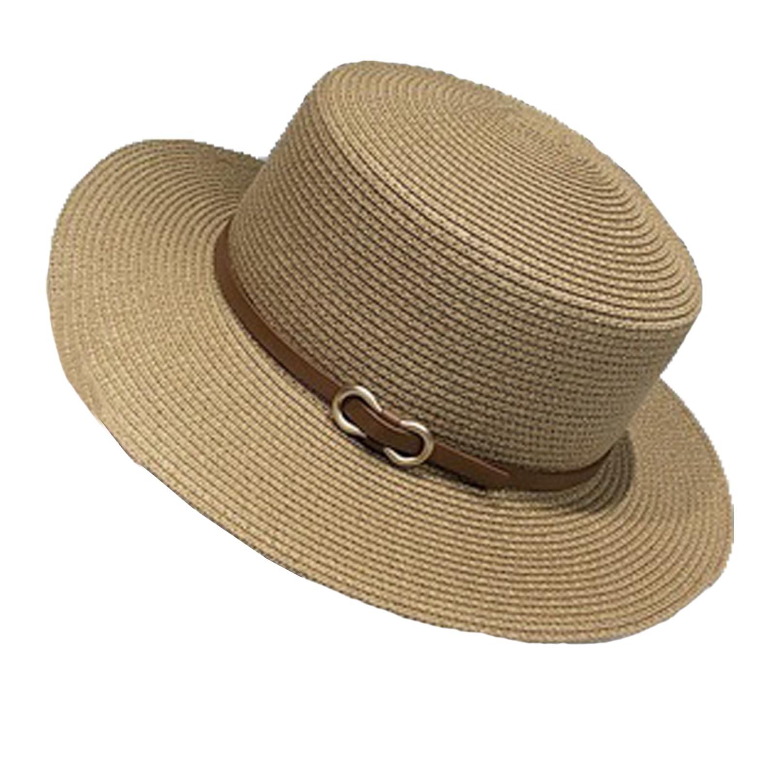 

Французская шляпа с плоским верхом для женщин, летняя соломенная шляпа с тентом для отпуска, пляжная шляпа от солнца One Size