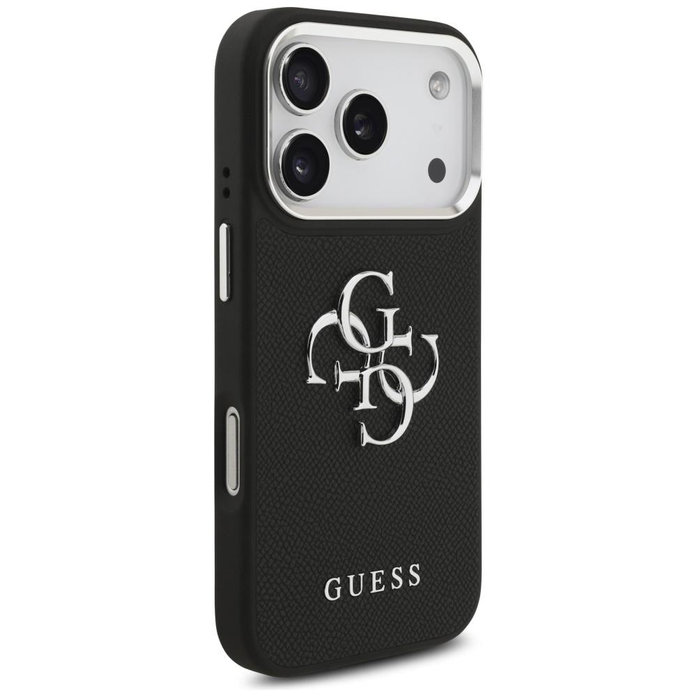 Guess Grained Big 4G Classic Logo case for iPhone 17 Pro black