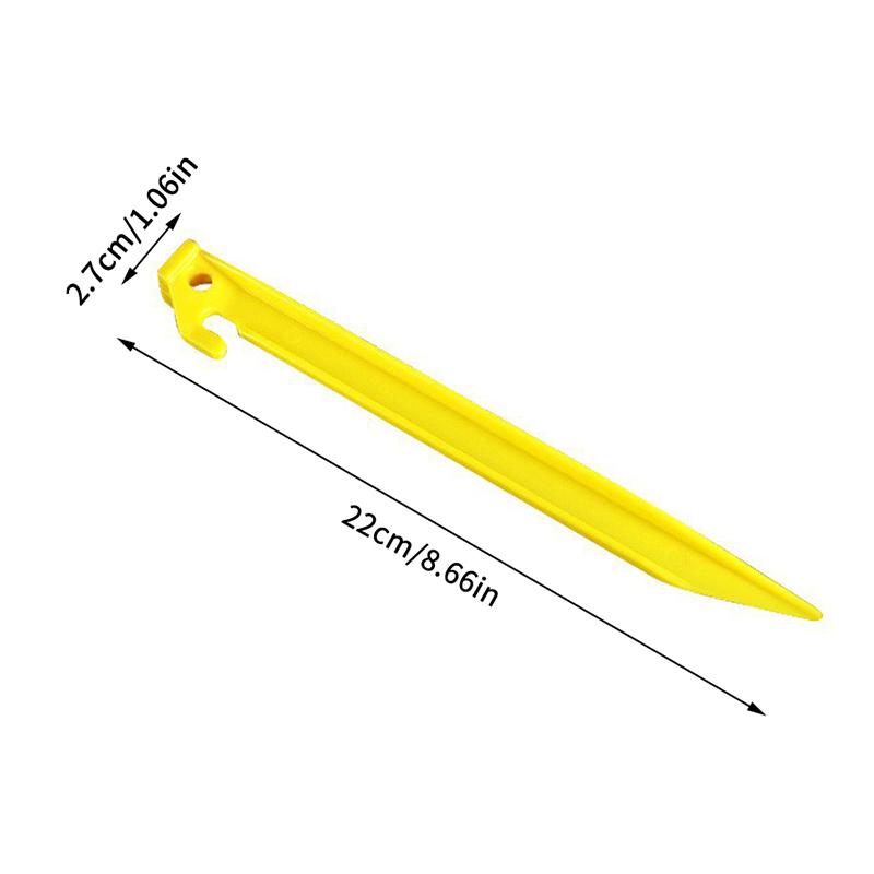 10Pcs Bucket Plastic Nails Tent Tarpaulin Ground Camping Yellow Tent Pegs Accessory Outdoor Fixing Pegs Travel