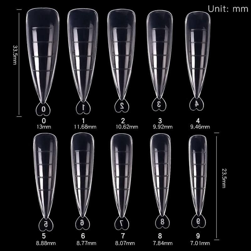 100Pcs Clear Stiletto Full Cover False Nail Scale Clip Gel Acrylic Nail Art Extended Fake Nail DIY Beauty Manicure Accessoires