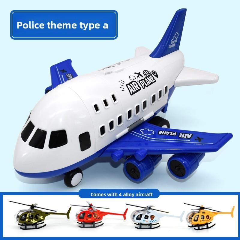 Model Airplane Toy Set With Inertia Mechanism And Storage For Boys And Kids
