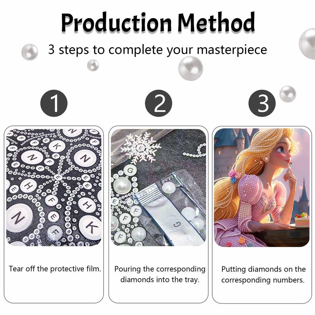 Disney Pearl Painting Handmade Princess Rapunzel Pearl Kit Home Decoration Painting