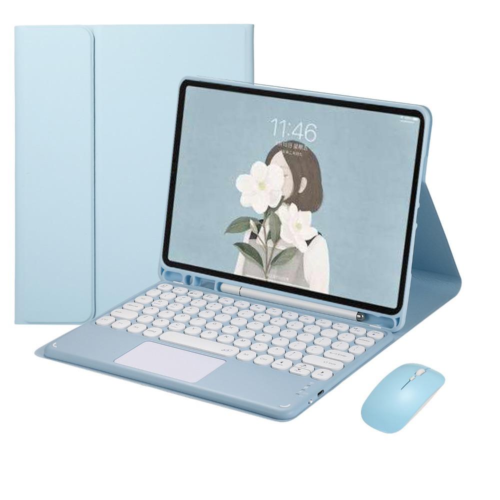 Bluetooth Keyboard Case for iPad Air 6 Pro 11 Split Round Keycap with Pencil Holder 10.2 Inch