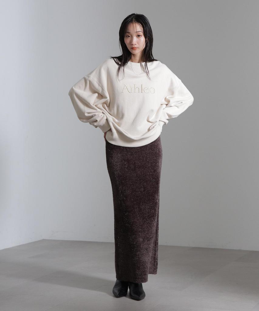 Nano Universe Shaggy Knit Skirt be paired with other Size S 050 Brown Lamé (Can items) Women's 669-4230321
