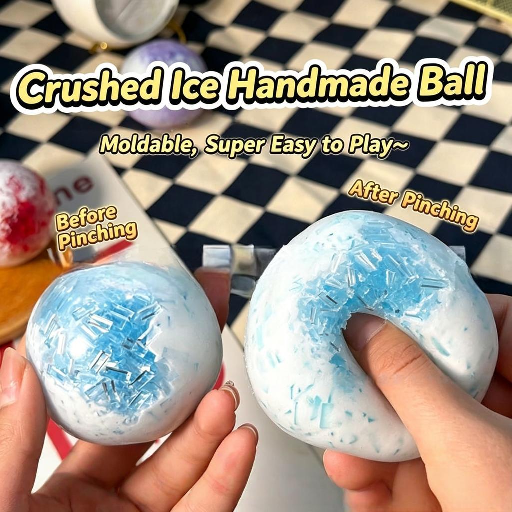 Stress Relief Squeeze Ball Crushed Ice Cream Bar Handmade Ribbon Soft Squishy Vent Toy for Anxiety Anger Release