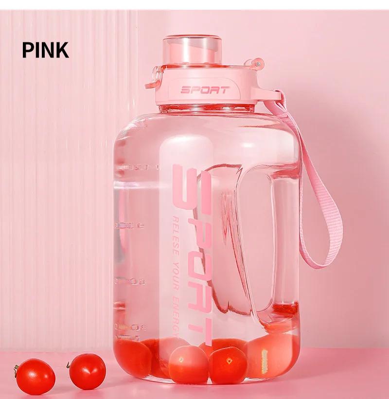 Large Capacity Water Bottle with Straw Lid Sports Gym Water Kettle for Camping Travel BPA Free Drinking Bottles