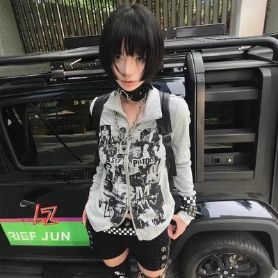 VAYLA Women American Vintage Hooded Cardigan Early Autumn Punk Long Sleeve Coat Y2k Harajuku Subculture Zip Up Tops Fashion New