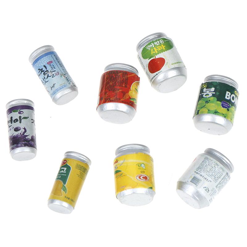 3/5Pcs 1:12 Dollhouse Accessories Jam Beverage Cans Miniature Play Kitchen Toy