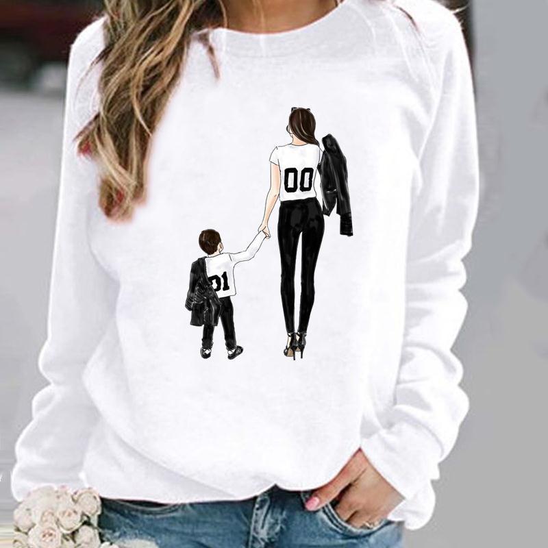 Women's Round Neck Pullover Hoodie for Spring, Autumn, and Winter