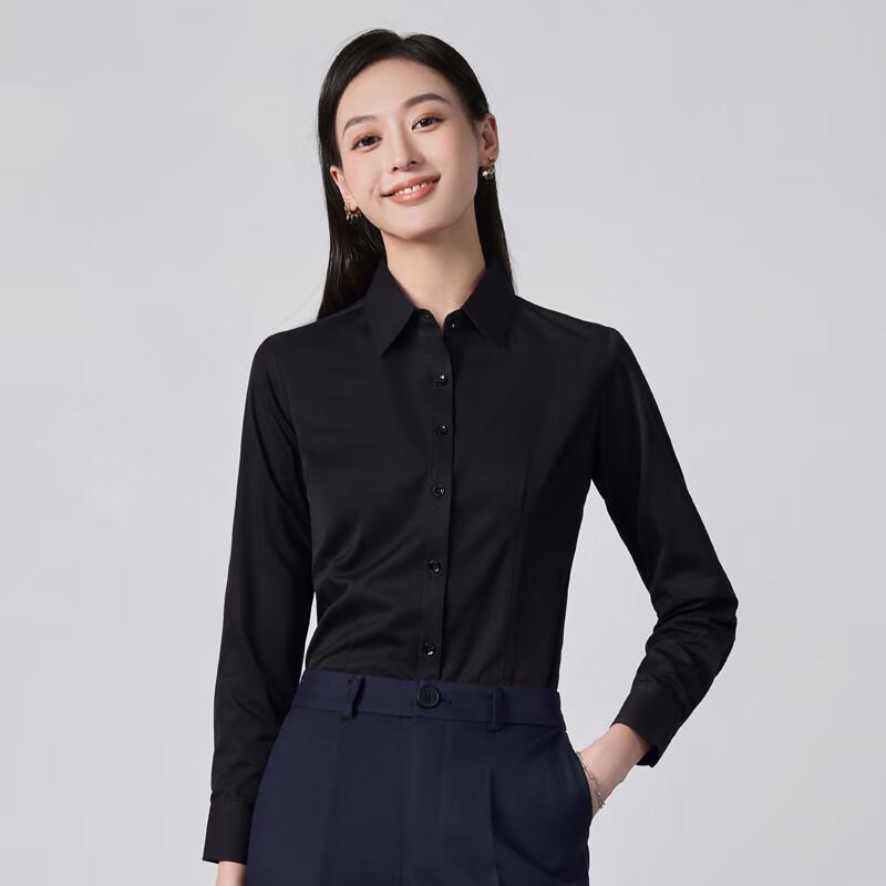 Teluoman Women's Long-Sleeve Non-Iron Business Shirt