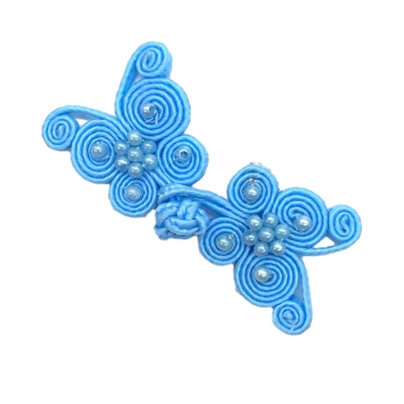 

Butterfly Chinese Traditional Button Sewing Crafted Frog Buttons Sew On for DIY Handcraft Cheongsam Embellishment синий