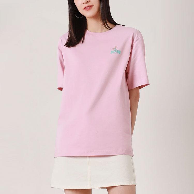 Li Ning X Disney Dumbo Series Cartoon Print Sports Crew Neck Short Sleeve T-Shirt Unisex Tops Pink AHSRB60-2