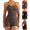 Sommer-Yoga-Strampler für Damen, mit Kreuz-Rücken, ärmellos, hohe Elastizität, dünn, weich, atmungsaktiv, tief ausgeschnitten, U-Ausschnitt, schulterfrei, Mantel, Strand, kurze Sommer-Fitness