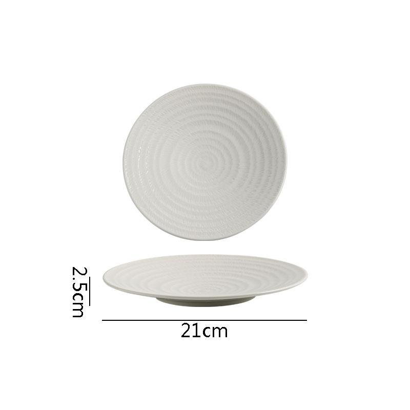 

Solid Color Threaded Ceramic Dinner Plate Restaurant Steak Plate Dessert Dish Pasta Plate Molecular Cooking Specialty Tableware