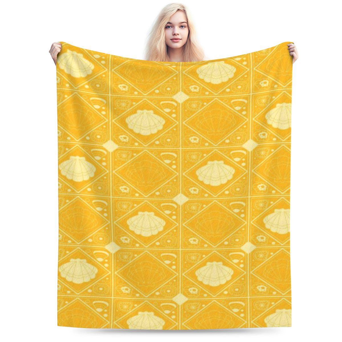 Yellow Shell Mosaic Custom Warm Gift An UltraSoft Micro Fleece Blanket 75x100cm 30x40in