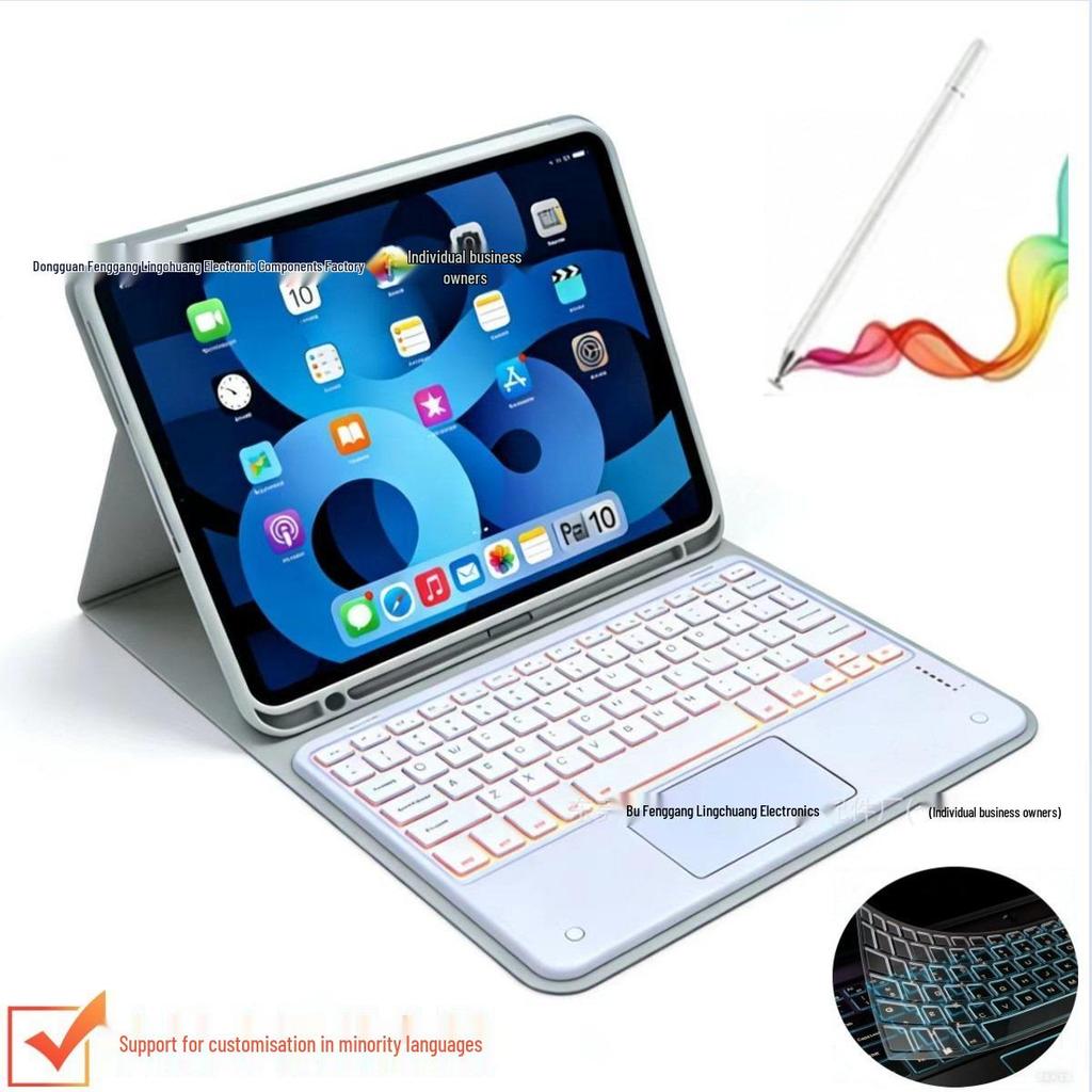 Universal iPad 11 Protective Case with Backlit Bluetooth Keyboard for iPad Pro 11/Air 7.