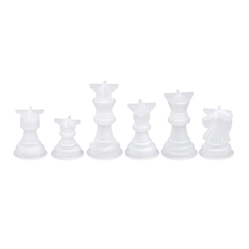 Schachbrett Silikonharz Formen Set mit Schachfiguren Dame Formen für Familienparty Spiel DIY Basteln Brettspiel Herstellung