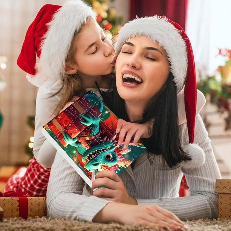 Dragon Christmas Advent Calendar 24 Days Of Vacation Advent Calendar Pendant 2D Advent Calendars Dinosaur Pendant Christmas gift