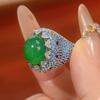 Jewelry Ring Jewelry Women's Color Treasure Inlaid Chalcedony Ruby Opening Luxury Fashion Spot
