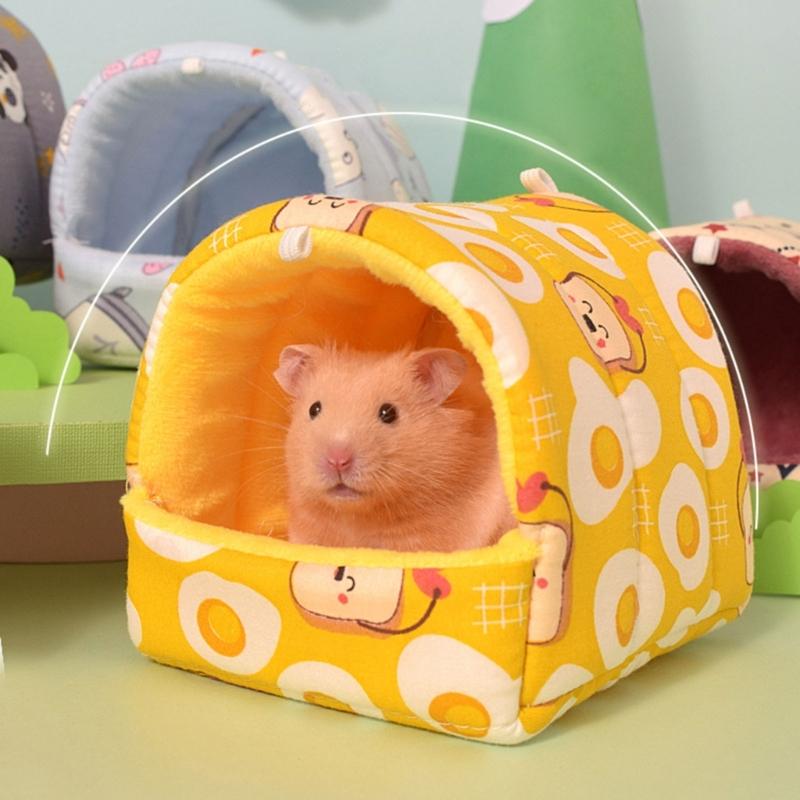 Hamster Print Hammock Sleeping Bed Hanging Bed Mat Cage Accessories Warm AntiScratch Tunnel Bed for Ferrets Squirrels