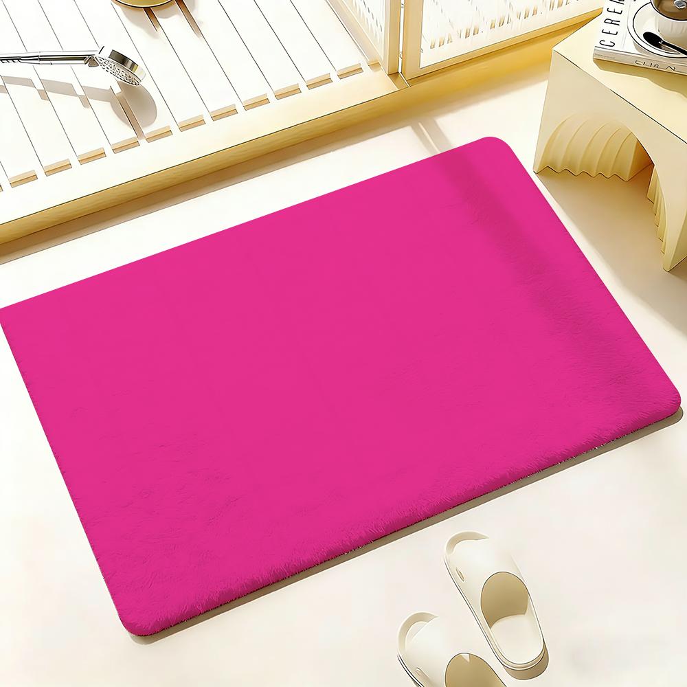 Solid color Floor Mat Bedroom Living Room Flannel Door Mat Non-Slip Home Decor