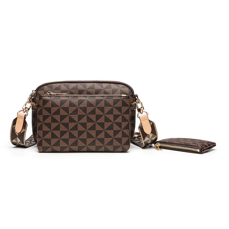 Fashionable Crossbody Bag Adjustable Shoulder Strap Shoulder Bag Windmill Print Camera Bag Three Piece Set Small Square Bag