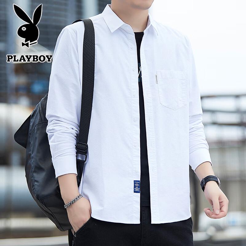 PLAYBOY Men's Autumn Casual Long Sleeve Lapel Shirt