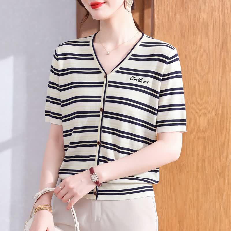 Women s Lyocell Ice Silk Short Sleeve T-Shirt L