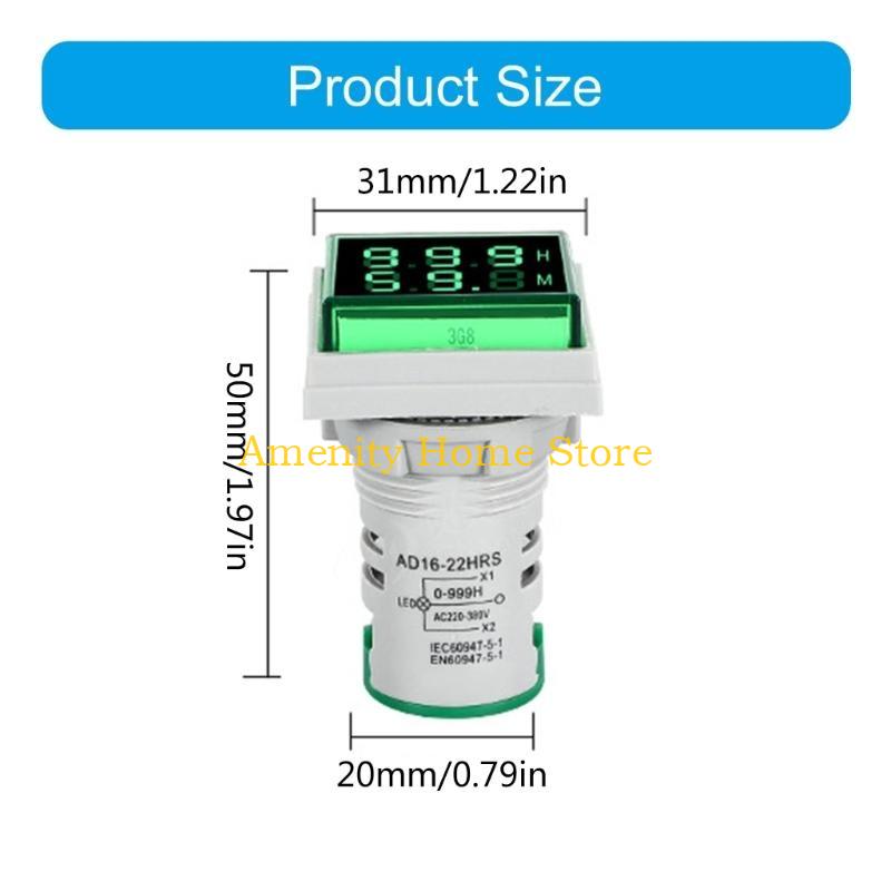 F26C High Accuracy double Display Timer Small LED Hour Meter with Flame Retardant Casing Simple to Operate for Industrial Use