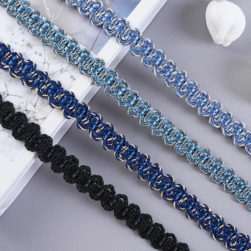 12 Meter Braided Lace Trim Fabric Fringe 1.5cm Width Lace Ribbon Apparel Curtain Diy Sewing Accessories Upholstery Decor Crafts