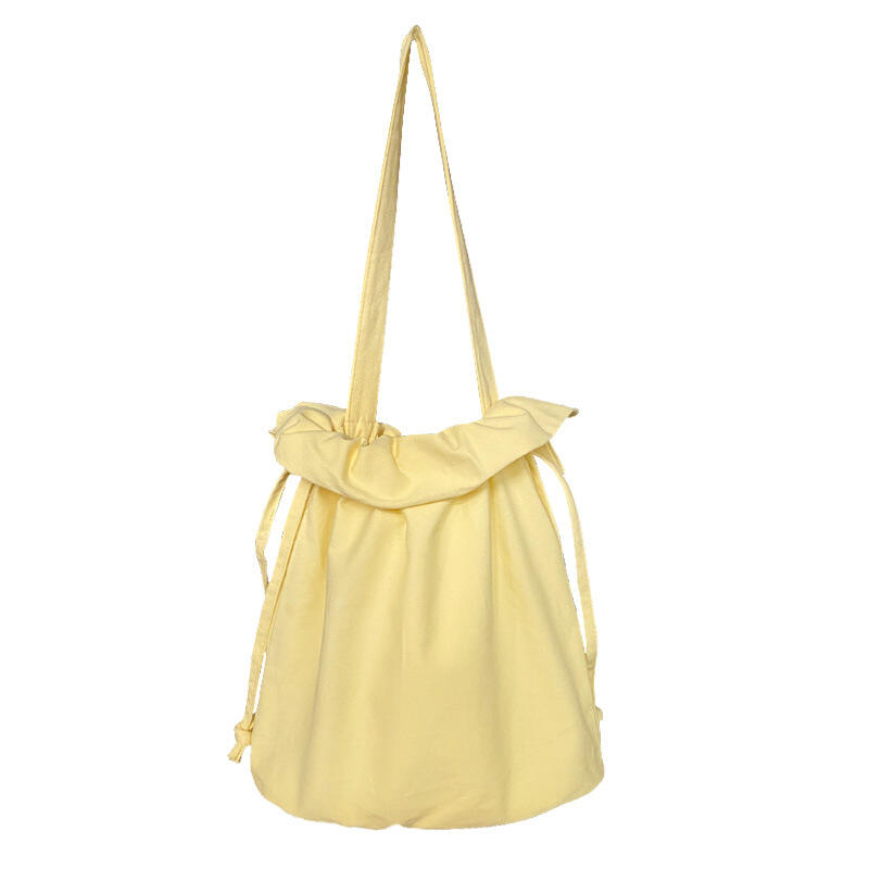 Women's Shoulder Bags New Fashion Cream Goose Yellow Ruffle Edge Pleated Bag Leisure Versatile Outdoor Canvas Bag Handheld Bags