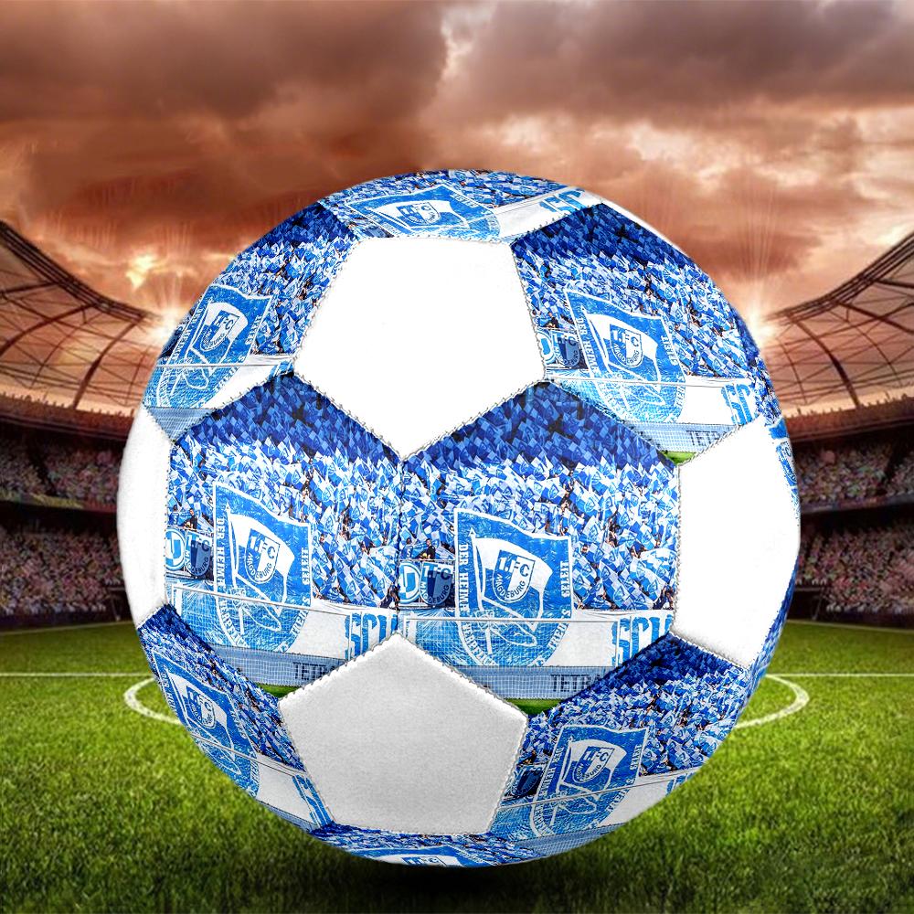 Pallone da Calcio FC Magdeburg, colorato, adatto a tutte le età, cucito a macchina, materiale PVC, qualità da competizione, durevole e ad alto rimbalzo