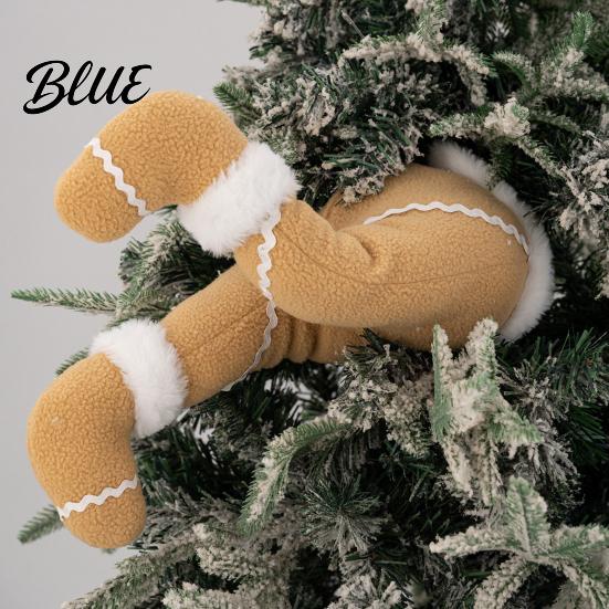 Festival Atmosphere Prop Christmas Elf Legs Tree Ornaments Plush Stuffed Stuck Celebration Supply Topper Decorations for Xmas Tree Indoor