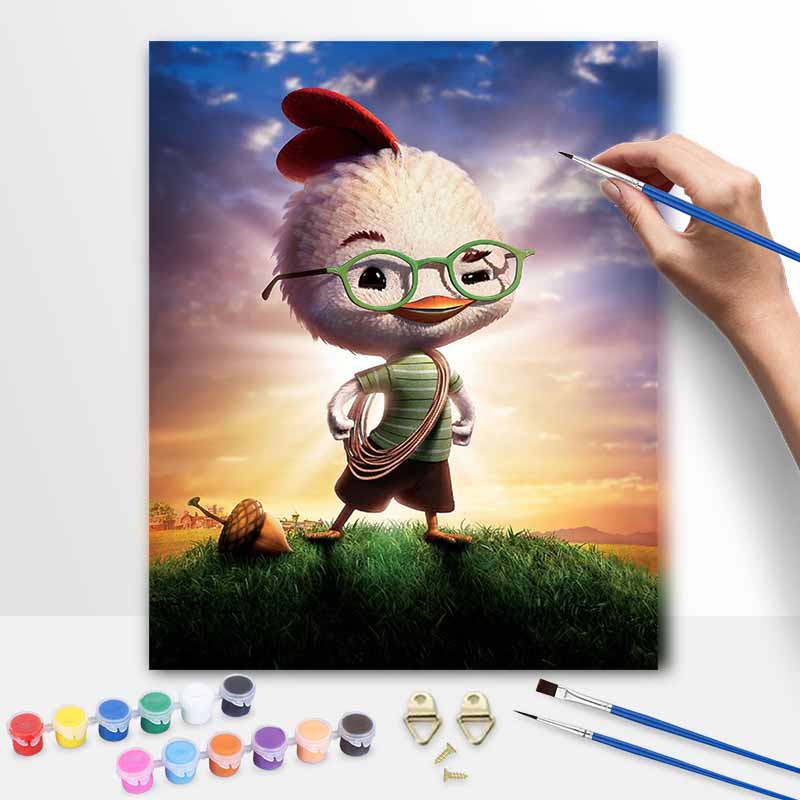 Disney Chicken Little Oil Paint by Numbers Painting Kit Hand Painted Home Decor Gift 20x30cm