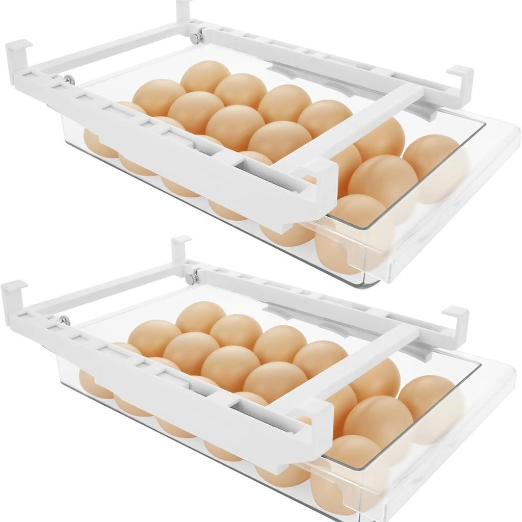 Transparenter Behälter für Eier Kühlschubladen-Organizer Kühlschrank Aufbewahrungsbehälter Ausziehbar mit Griff Küchenregal Halter Aufbewahrungsbox
