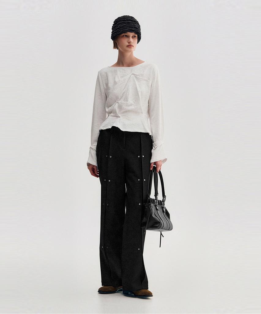 Kimjisu Melange Ruched Beanie _ Black