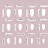 Silver French Tip Press On Nail Short Almond Full Cover False Nail Simple Stick on Nail Simple Artificial Nail