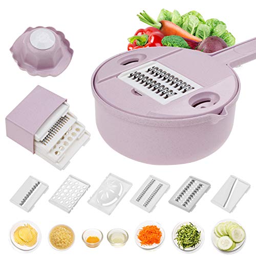 Mandoline Slicer Cutter Chopper Vegetable Cutter Grater Round Kitchen Multifunction Shred Grater Fruit Peeler Wash Leaking Basin
