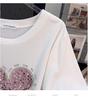 Women's Plus Size Loose-Fit Short-Sleeve Mid-Length T-Shirt (200-350 Jin)