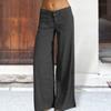 Damen Hosen Einfarbig Weites Bein Sommer Vintage Gerade Hose Streetwear