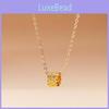 Modern Geometric Copper Chain Necklace With Zircon Pendant For Fashionable Women