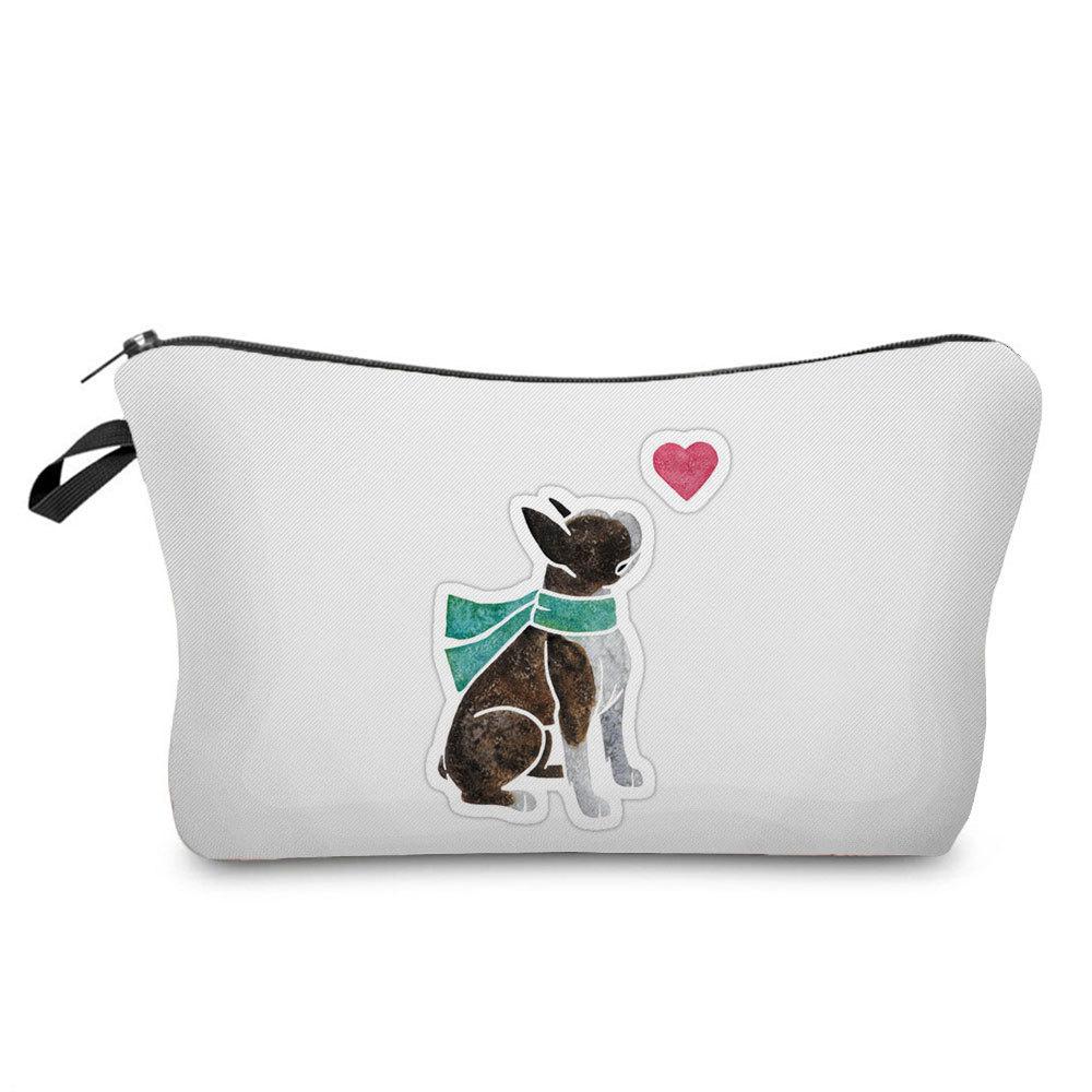 Women Dog Print Cosmetic Bag Toiletries Organize Travel Storage Case  6402