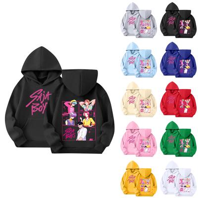 Çocuk Uzun Kollu Bol Kesim Baskılı İpli Kapüşonlu Sweatshirt